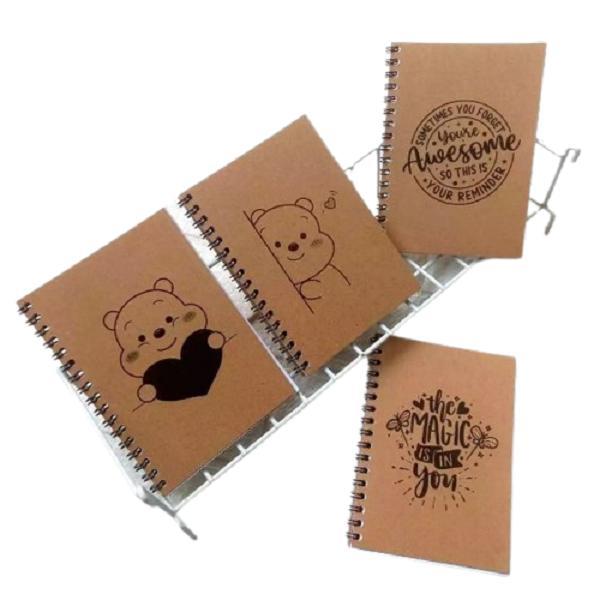 

Notebook A6 Cover Kraft Motif Printing Notebook Buku Catatan Spiral