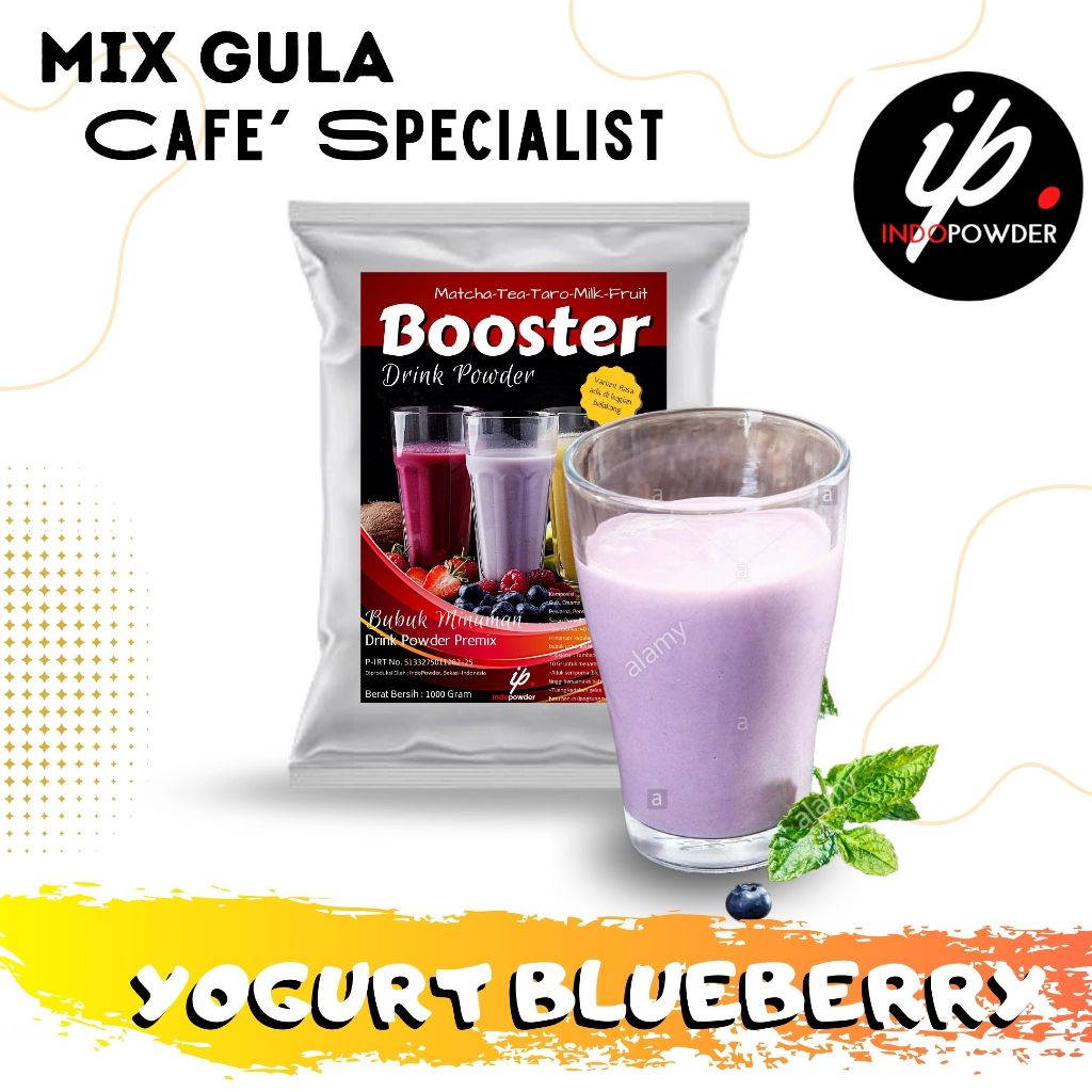 

Indopowder - Bubuk Minuman YOGURT / YOGHURT BLUEBERRY 1Kg Untuk Cafe, Waralaba dan Minuman Kekinian