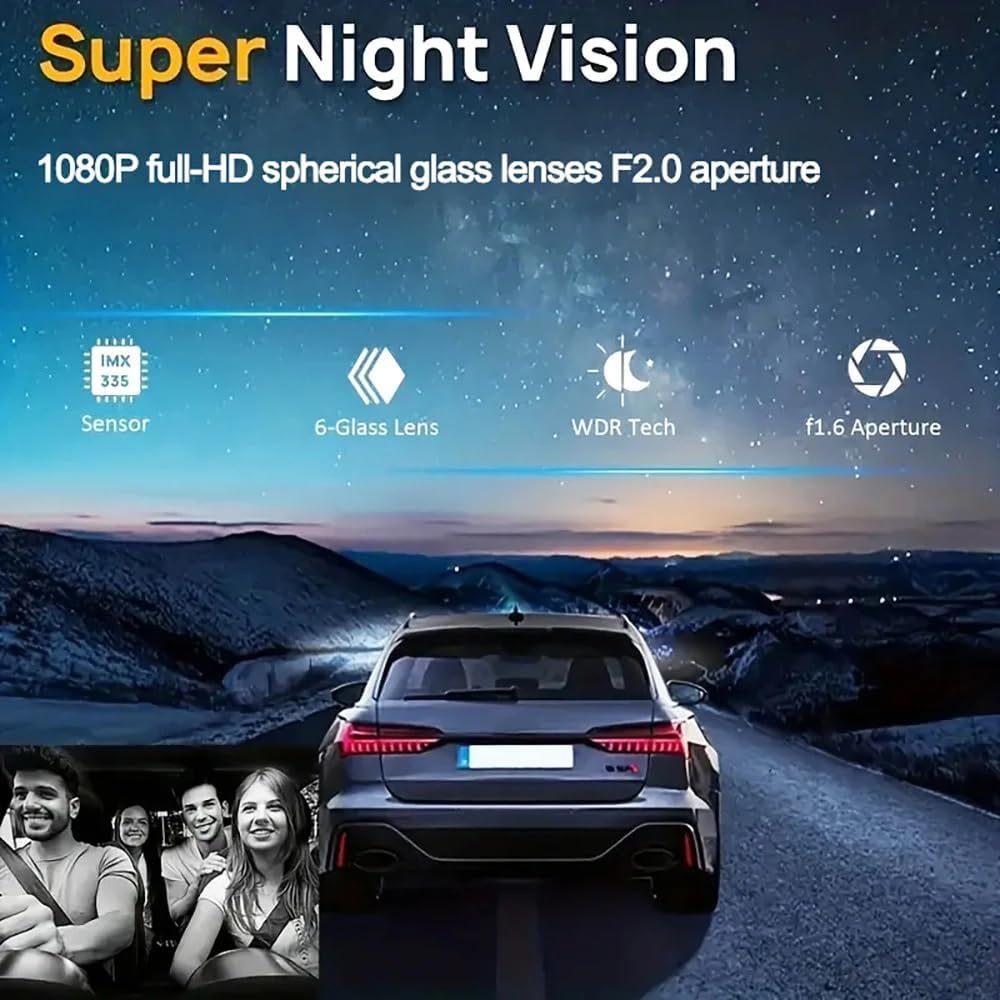 BEST DEALS HD 1080P Dashcam Mobil 3 Lens Camera 4 Inch Screen Dash Cam Night Vision Loop Recording