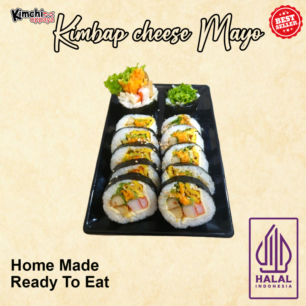 

Kimbab Cheese Mayonais Korea Halal Isi 10 Pcs – Sushi Gulung Korea, Enak, Fresh & Asli Homemade