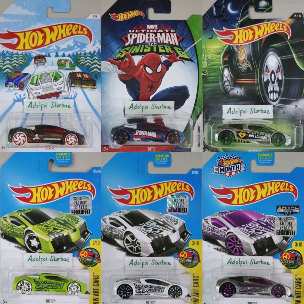 hotwheels hot wheels zotic hw art cars abjad R zamac factory sealed edisi happy halloween 8/8 skull 
