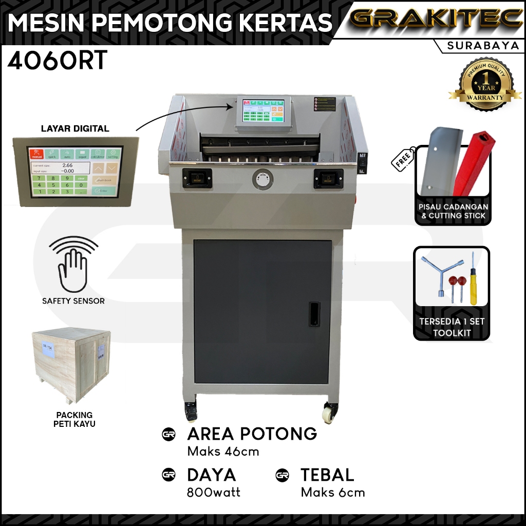 Mesin Pemotong Kertas Digital 4606S Grakitec Tersedia di Jakarta Pekanbaru Surabaya Semarang