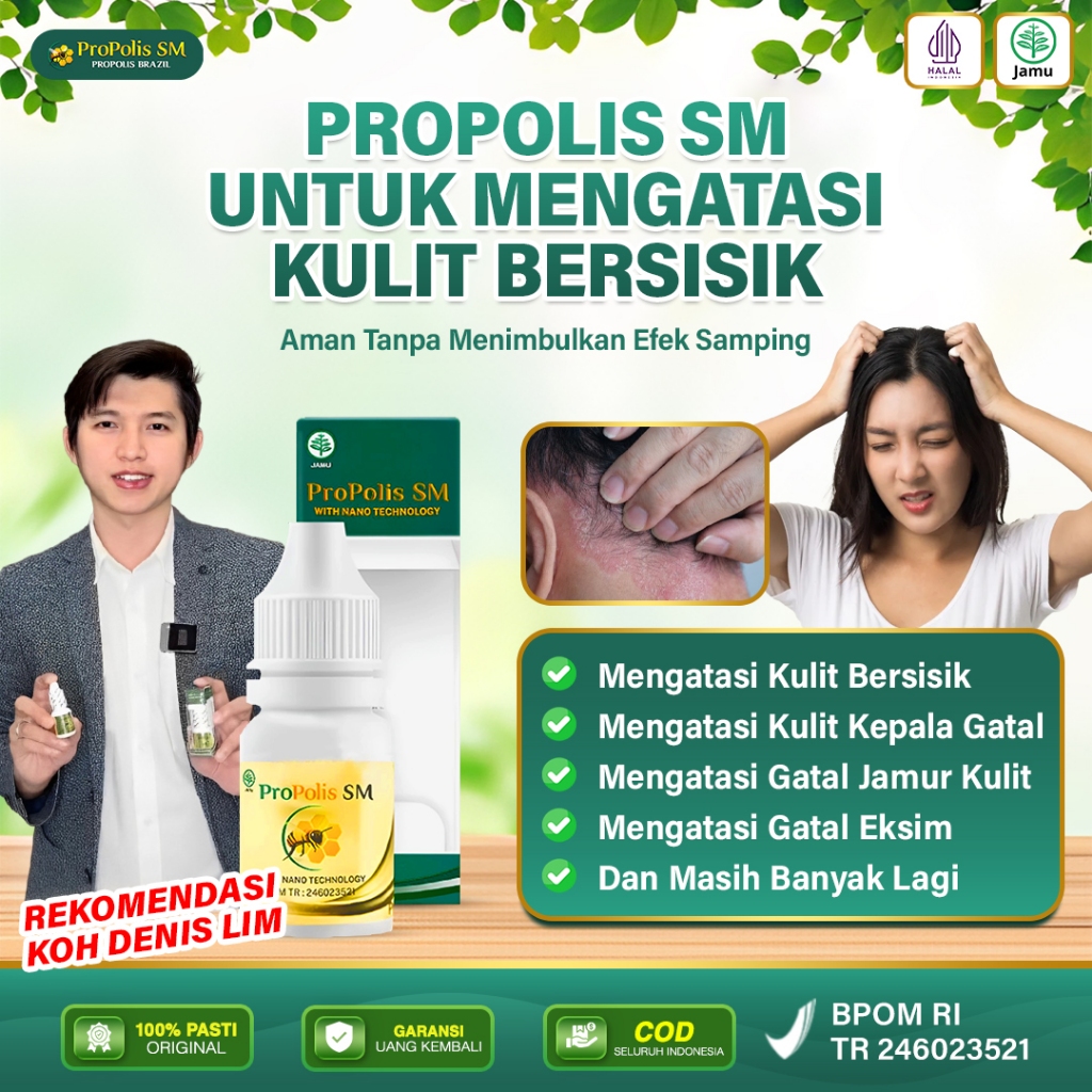Propolis SM - Obat Kulit Kering Bersisik - Obat Oles [Bukan Salep] Eksim, Kulit Kepala Berkerak Dan 
