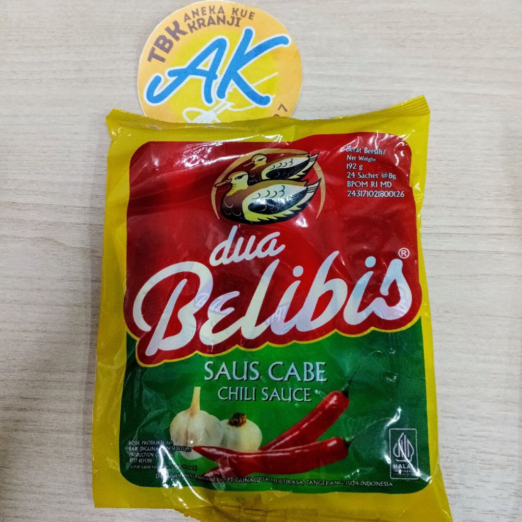 

Saos Cabe 8gr dua belibis /saos belibis SACHET isi 24pcs