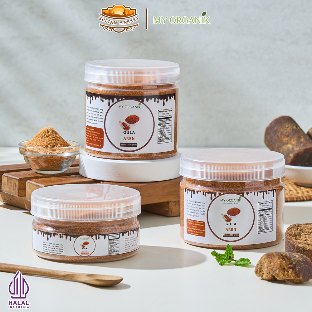 

My Organik Gula Aren Bubuk (Palm Sugar/ Gula Semut) Organik, Premium, Low GI