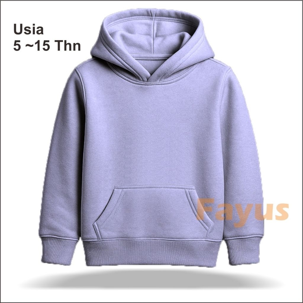 Hoodie Polos Anak Warna Abu & Hitam | Sweater Hoodie Usia 6-15 Tahun