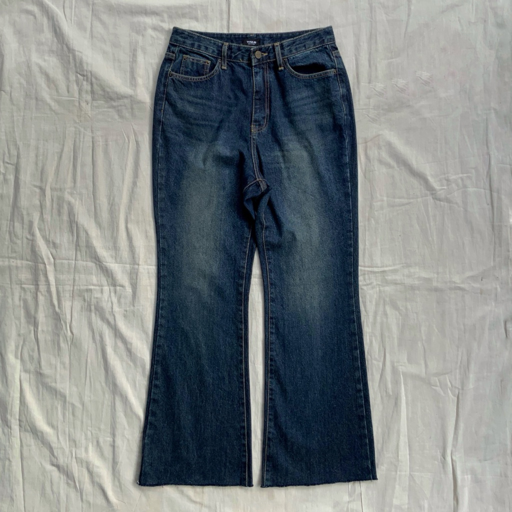 Wiz.D Flare Cutbray Jeans Pants Denim • Blue • Long Pants • Street • Unisex