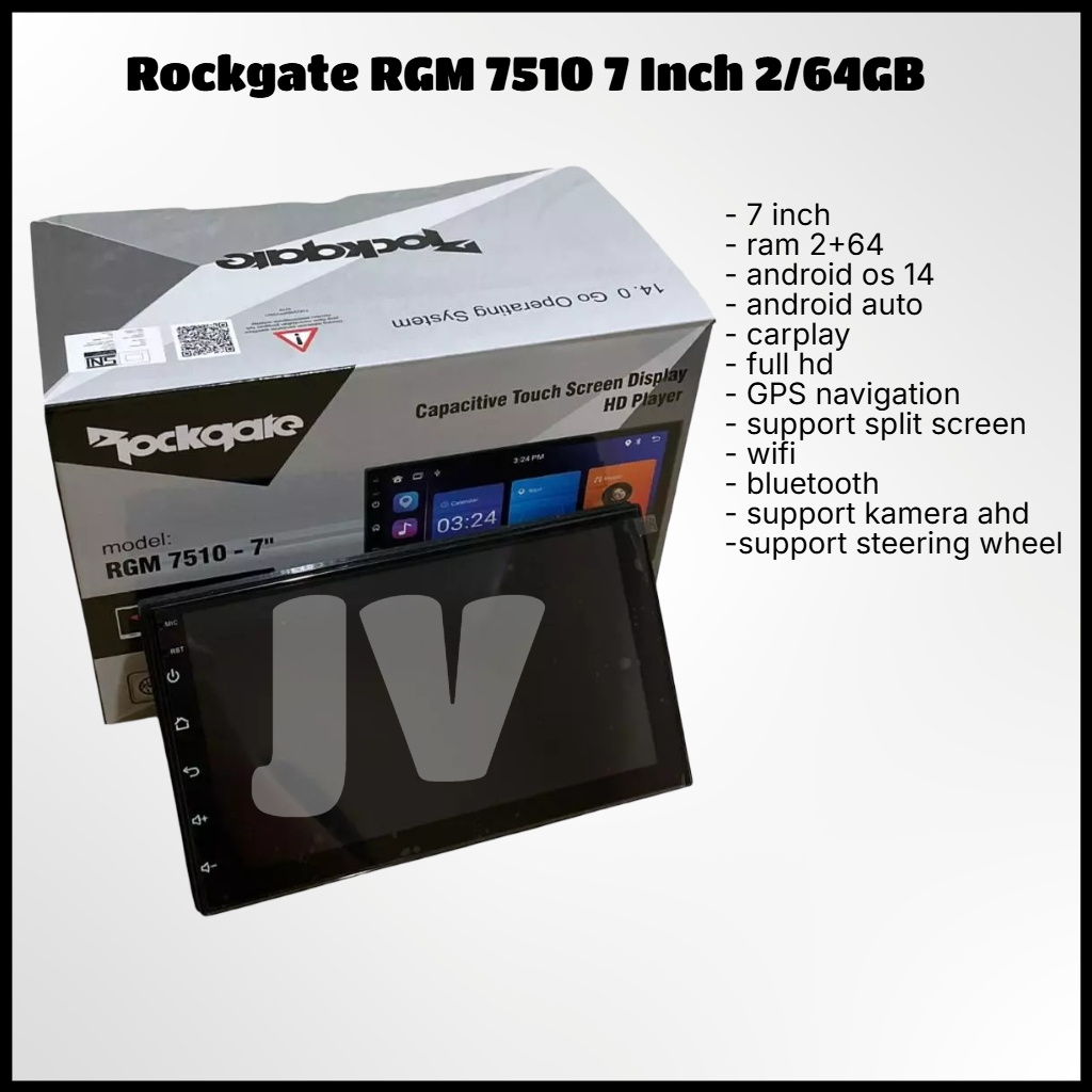 Headunit Android Rockgate RGM 7510 - 7 Inch 2/64 GB Carplay
