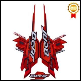 Sticker Striping Motor Honda Beat Karbu 2008 Merah list body motor beat Karbu