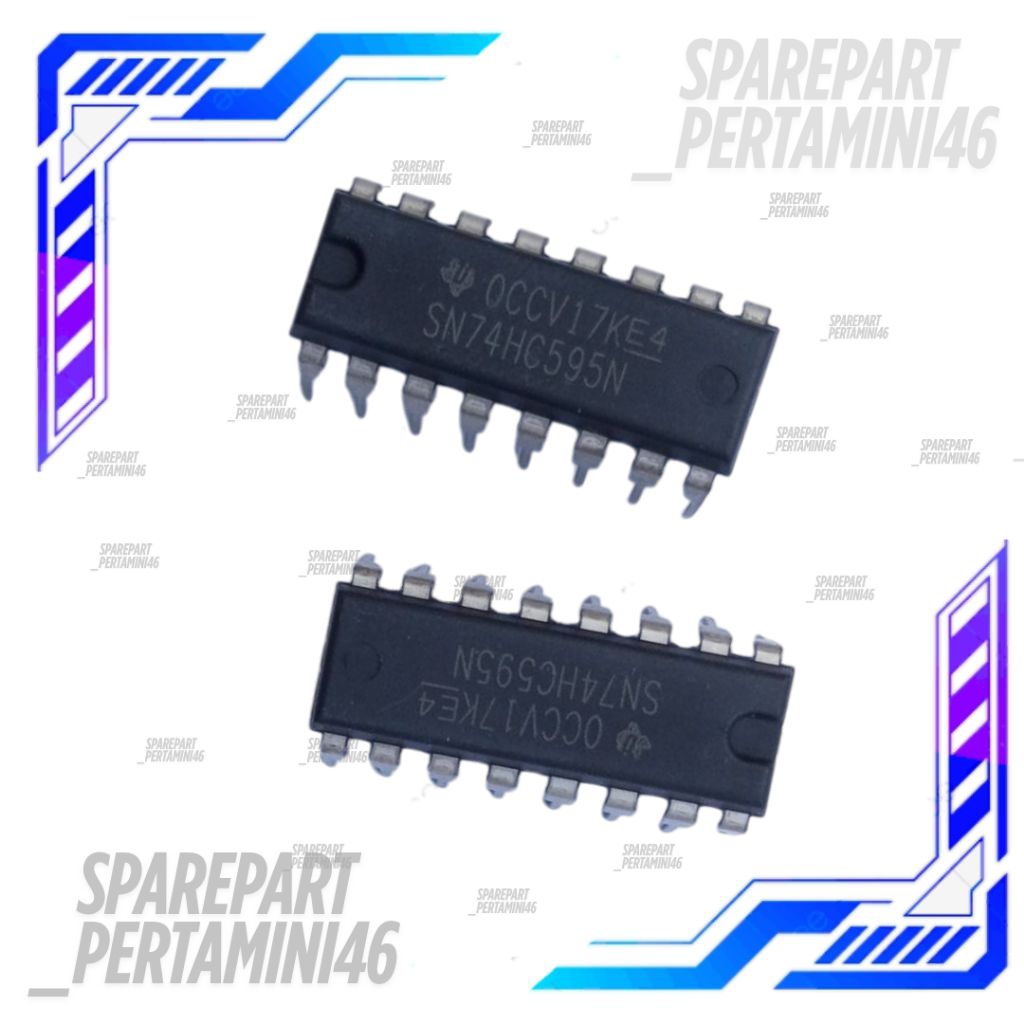 Ic SN74HC595N Original Texas Display Layar Segmen 7 Pom Mini Digital