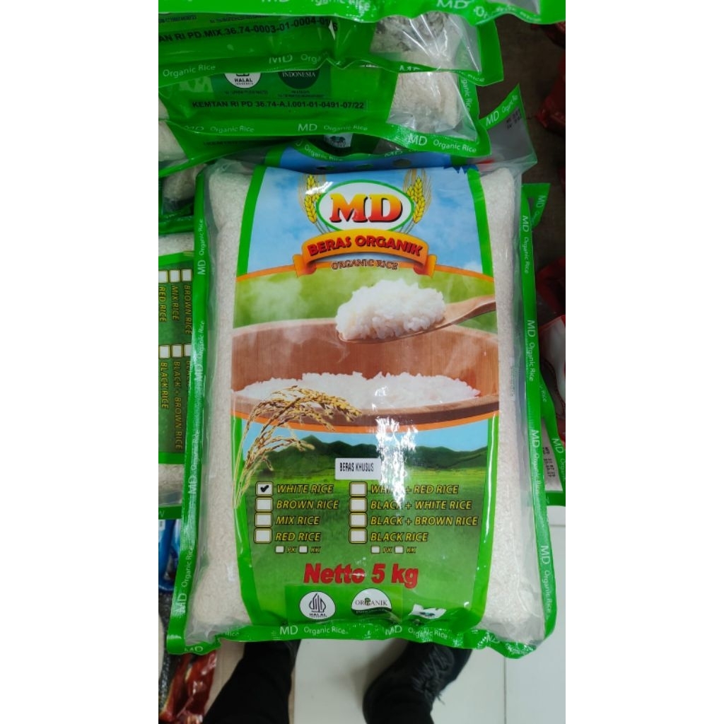 

Beras MD organik with rice 5kg