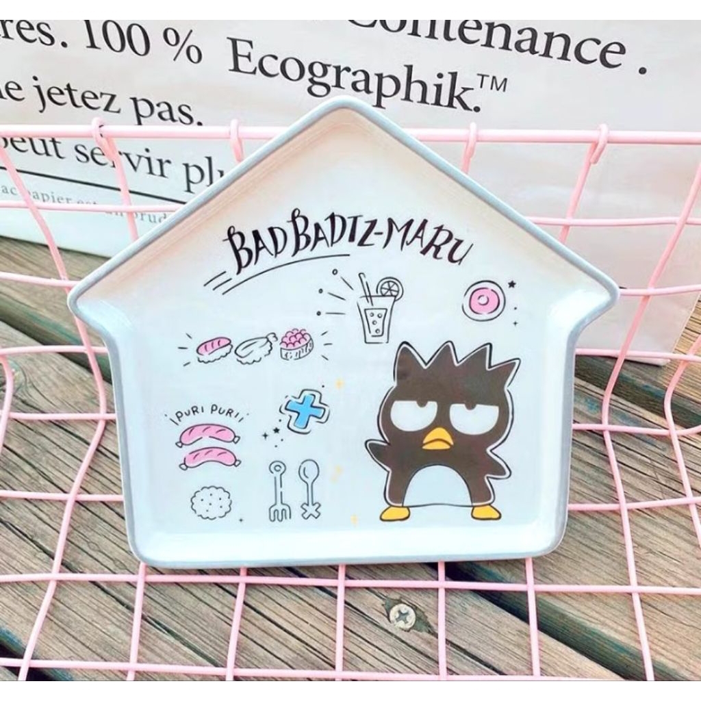 Piring Hello Kitty / Piring Cinnamoroll / Piring Karakter Lucu / Piring Keramik Import / Piring Kuro