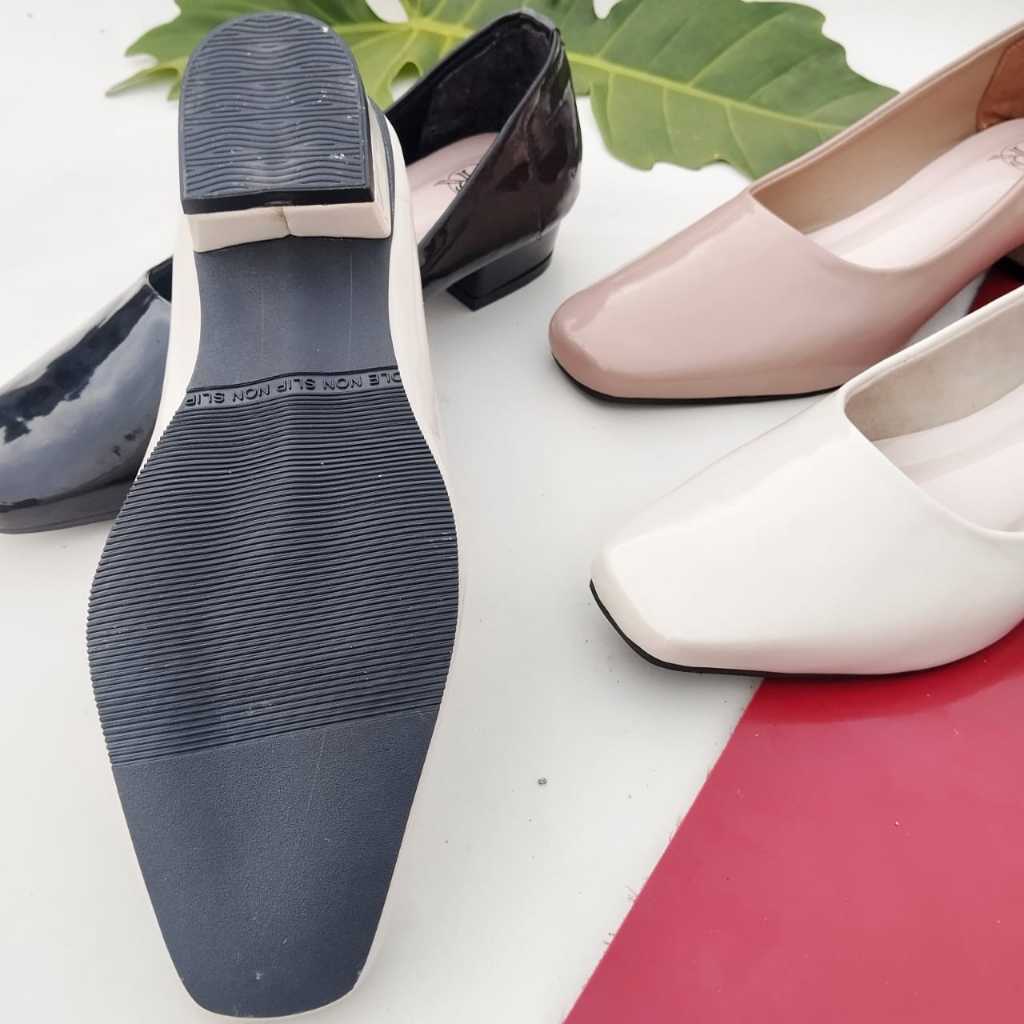 Sepatu Pantofel Wanita Formal Polos Hak Tahu 3cm - Pantofel Kerja & Sekolah Terbaru