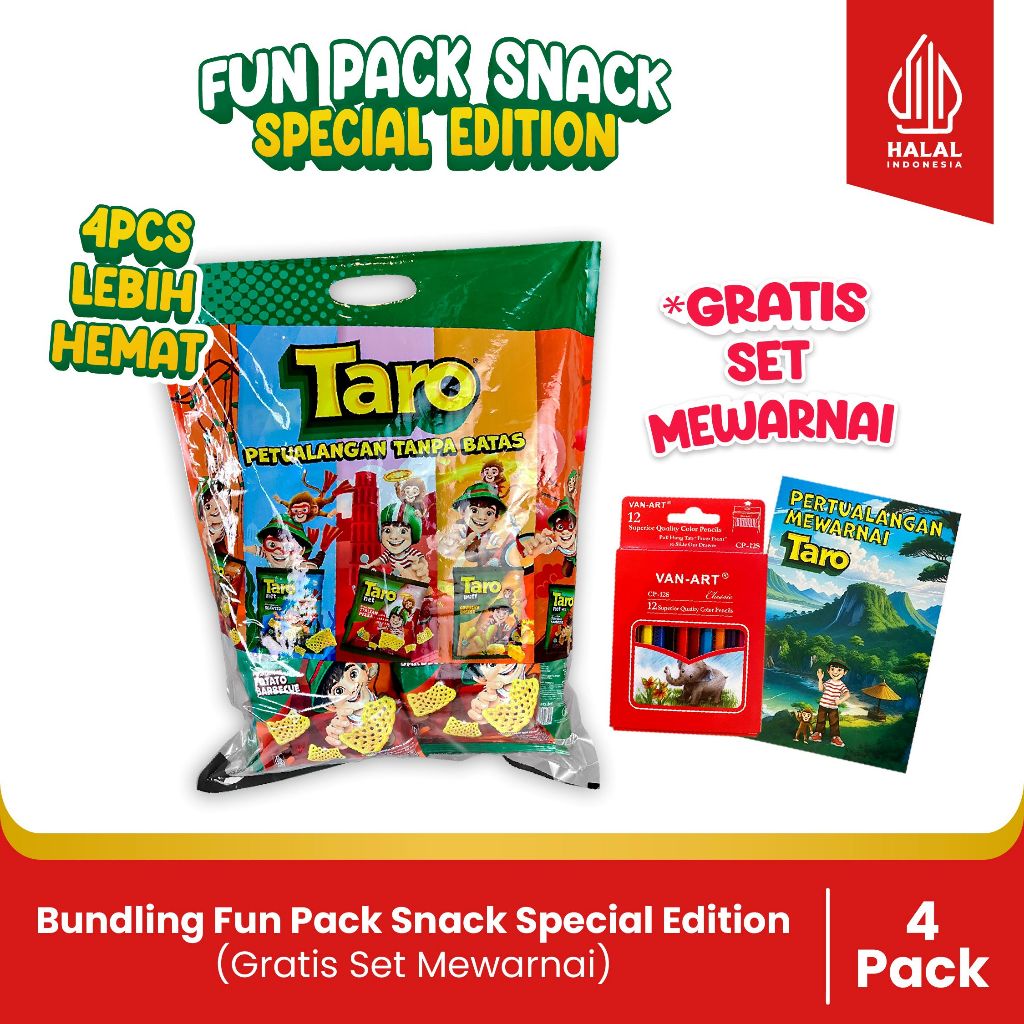 

BUNDLING- 4 Fun Pack Snack Spesial Edition-Paket Hampers Anak-(Gratis Set Mewarnai Lengkap)