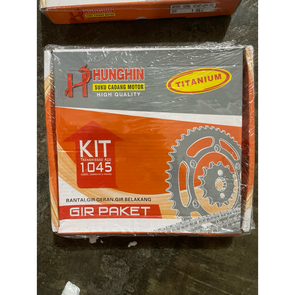 Gear set Gir set supra x lama / supra fit lama 40T/15T Merk Hunghin