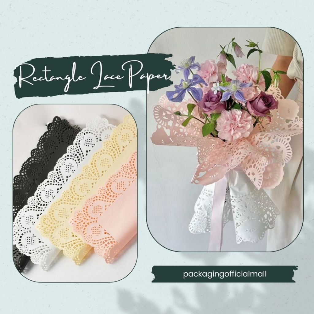 

RECTANGLE LACE PAPER / FLORIST PAPER / KERTAS BUKET BUNGA / WRAPPING WRAPPER