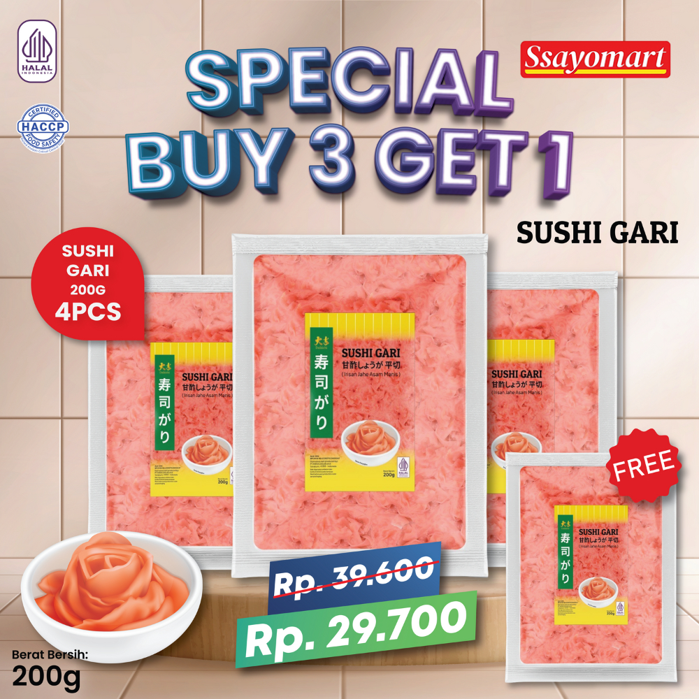 

(BELI 3 GRATIS 1) HALAL DAIKICHI SUSHI GARI / ACAR JAHE / GINGER PICKLE