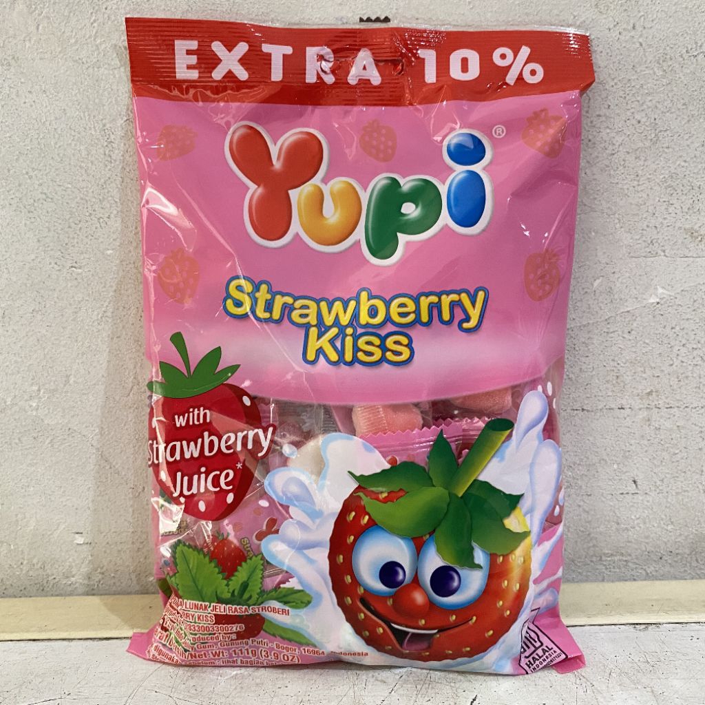 

Yupi strawberry kiss 111 gram | permen yupi