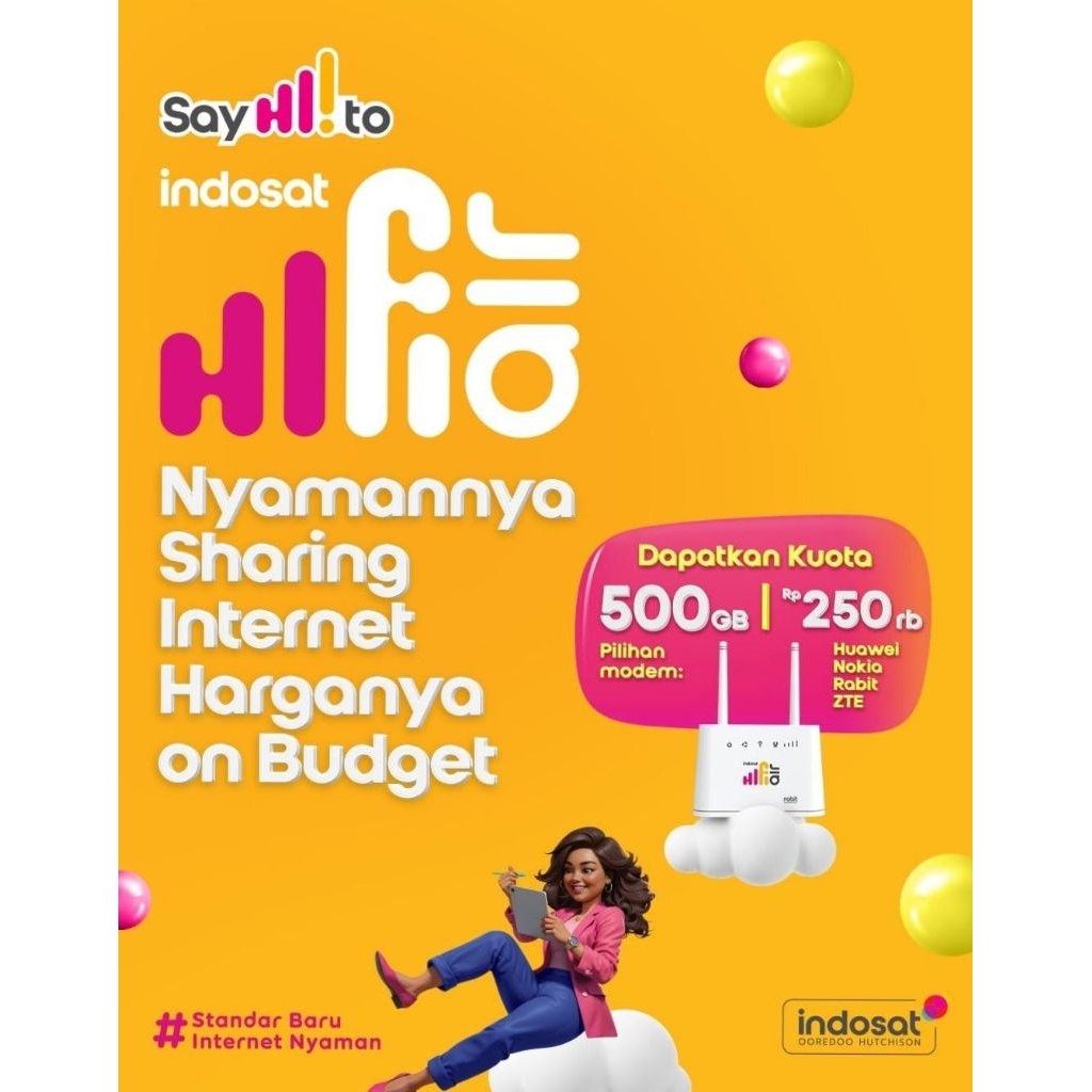 Hifi Air indosat free kuota 50GB