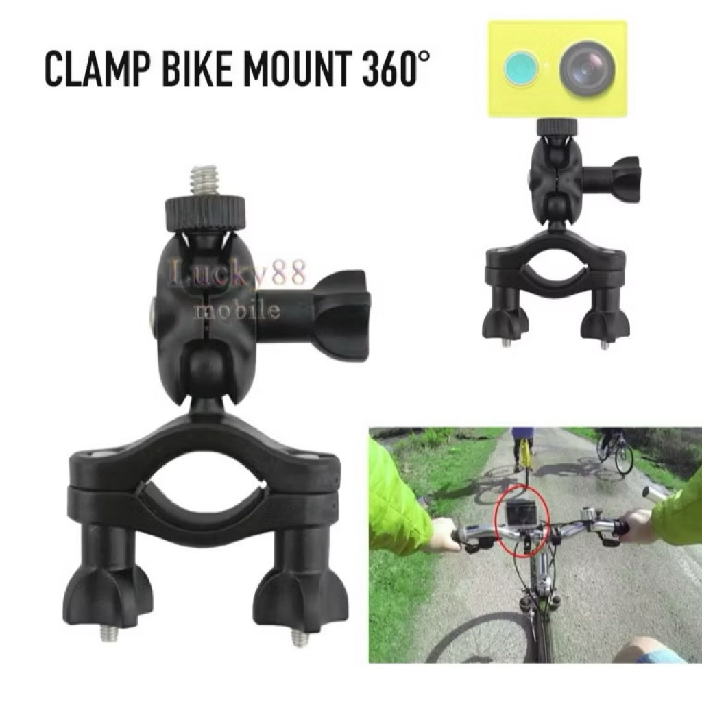 (NEW) Clamp Bike Mount Dudukan Penjepit Sepeda 360 derajat Klip For Camera Action Cam