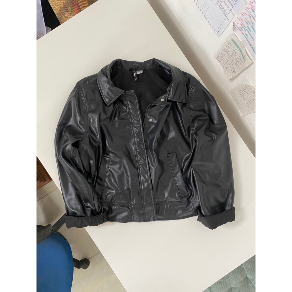 Jaket Kulit Hitam H&M