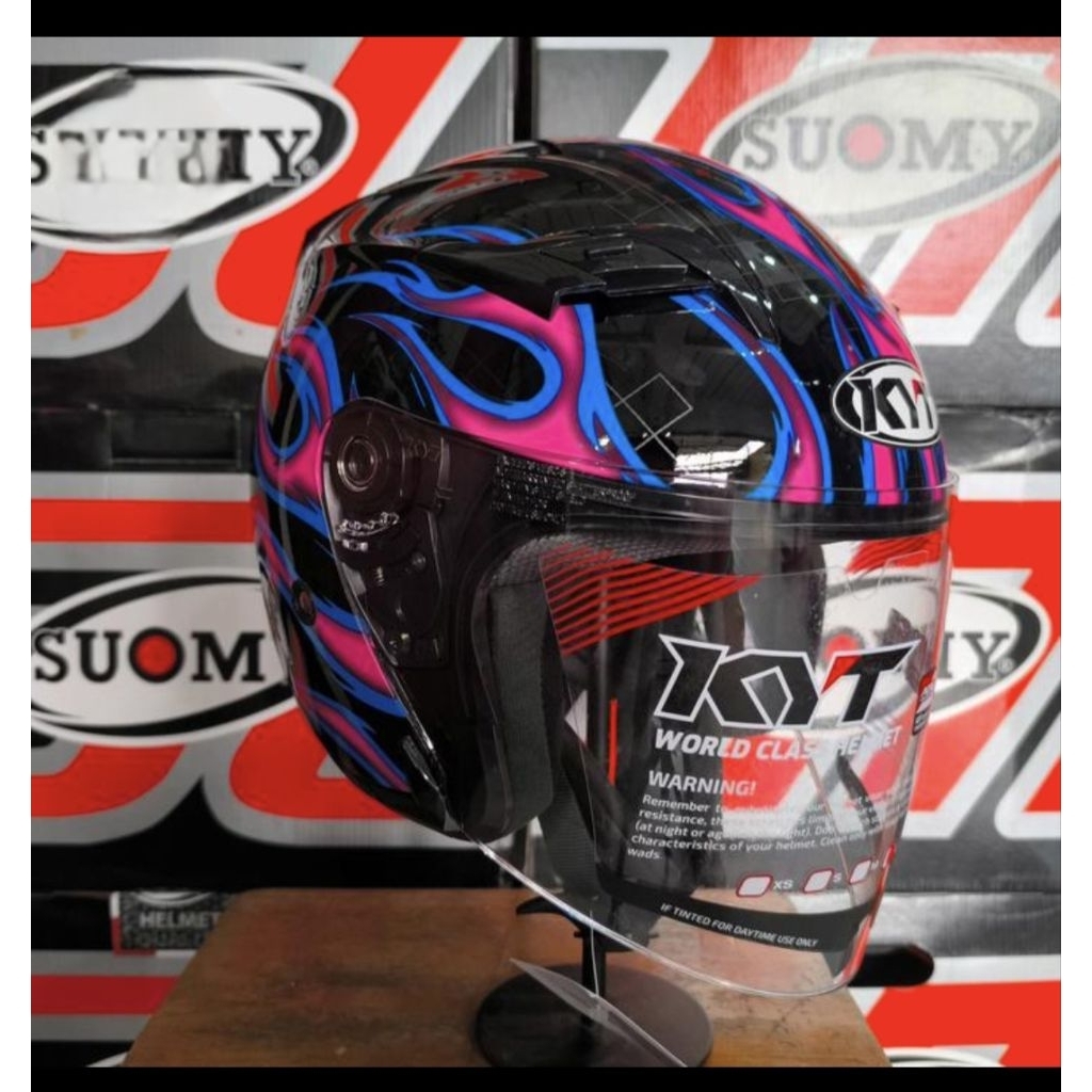 KYT HELM VENOM OPEN JUNIOR MOTIF FLAME RED kyt