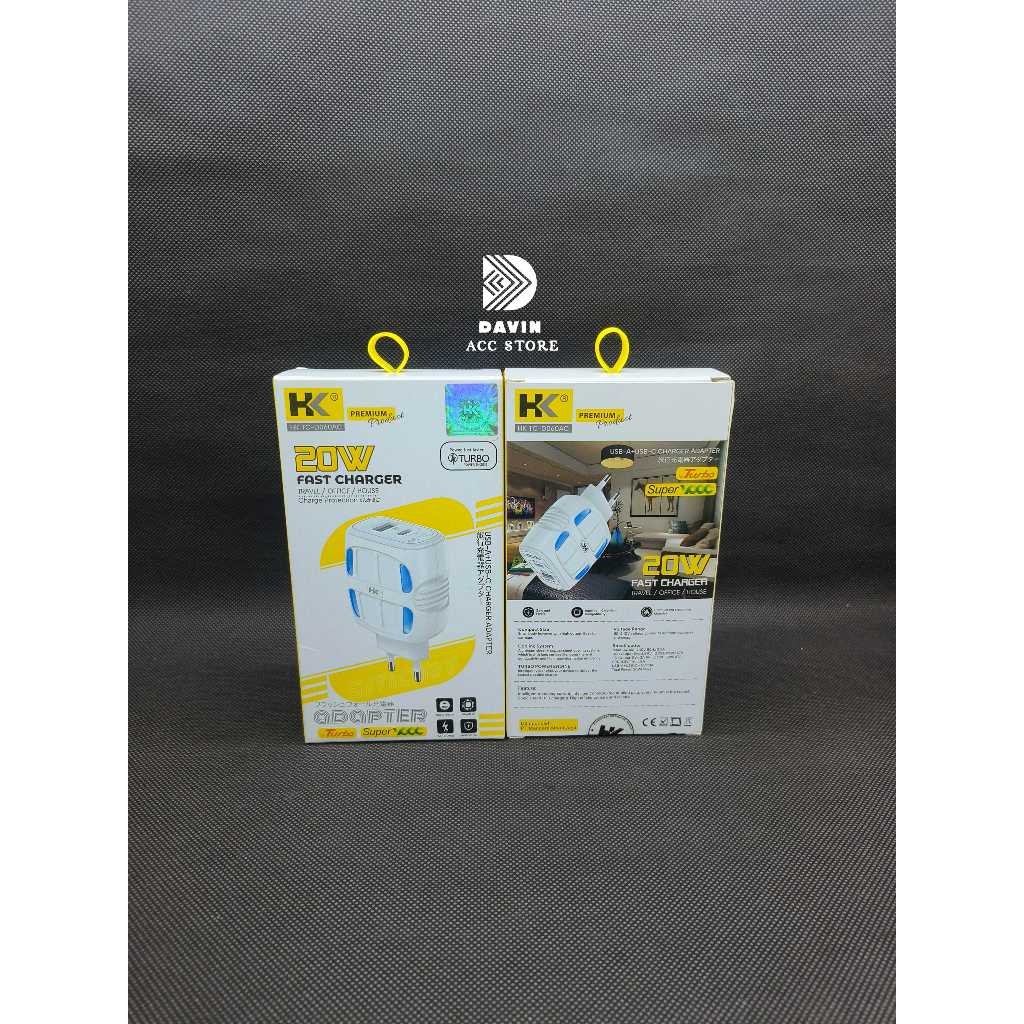 CHARGER / TC HK D060AC 20W + PLUG C FAST CHARGING USB MICRO & TYPE C