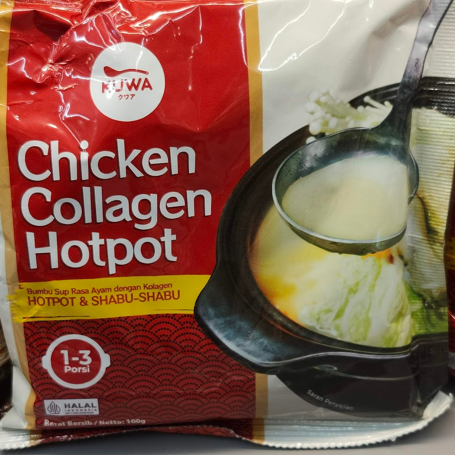 

KUWA Chicken Collagen Hotpot 100gr Bumbu Sup rasa Ayam dengan Kolagen Hotpot & Shabu-Shabu HALAL