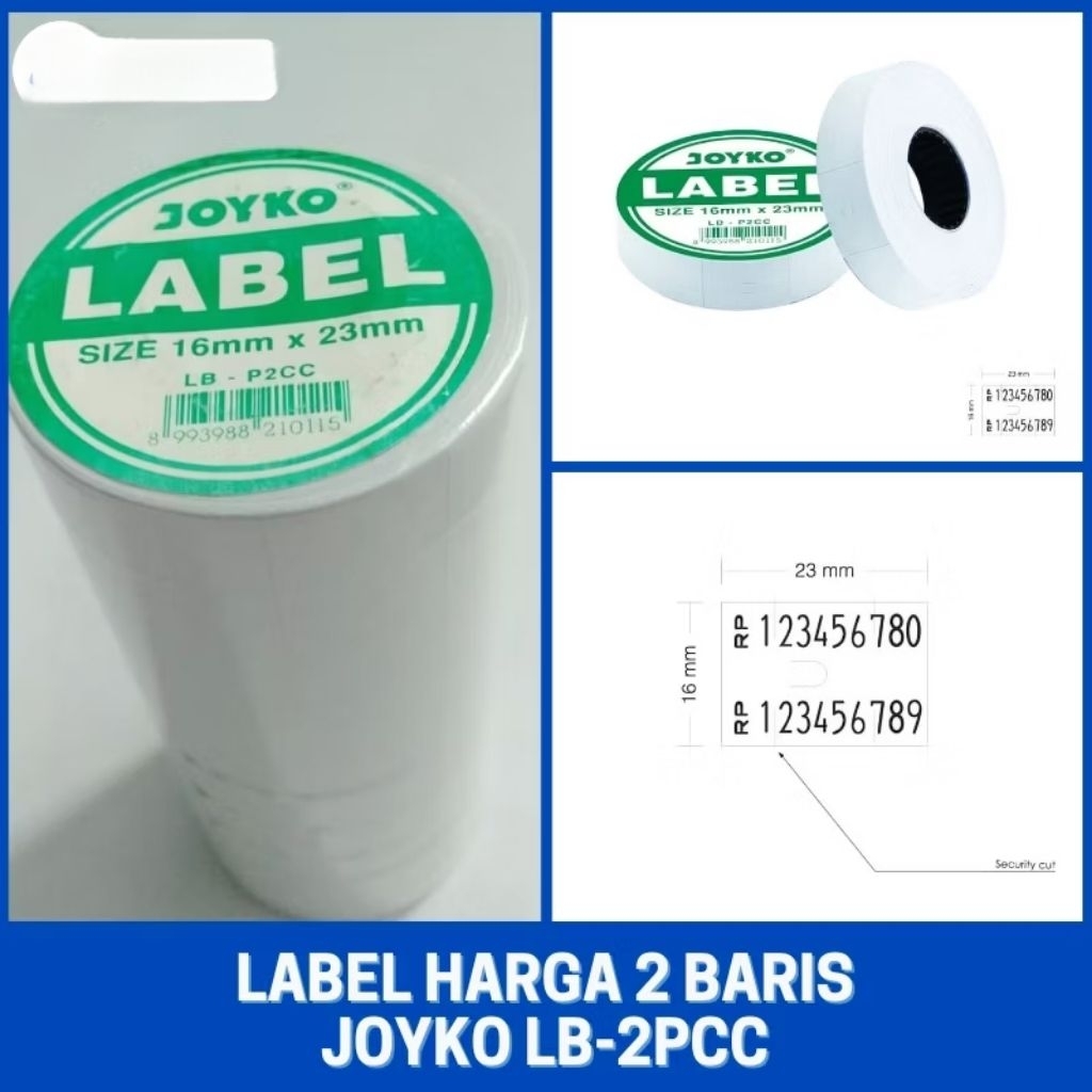 

LABEL HARGA PRICE LABEL 2 BARIS JOYKO LB-P2CC, (1 slop isi 10 roll)
