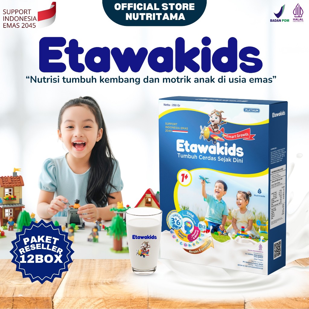 

Etawakids Platinum Susu Anak Etawa DHA Omega untuk Kecerdasan & Tumbuh Kembang Anak 12Box
