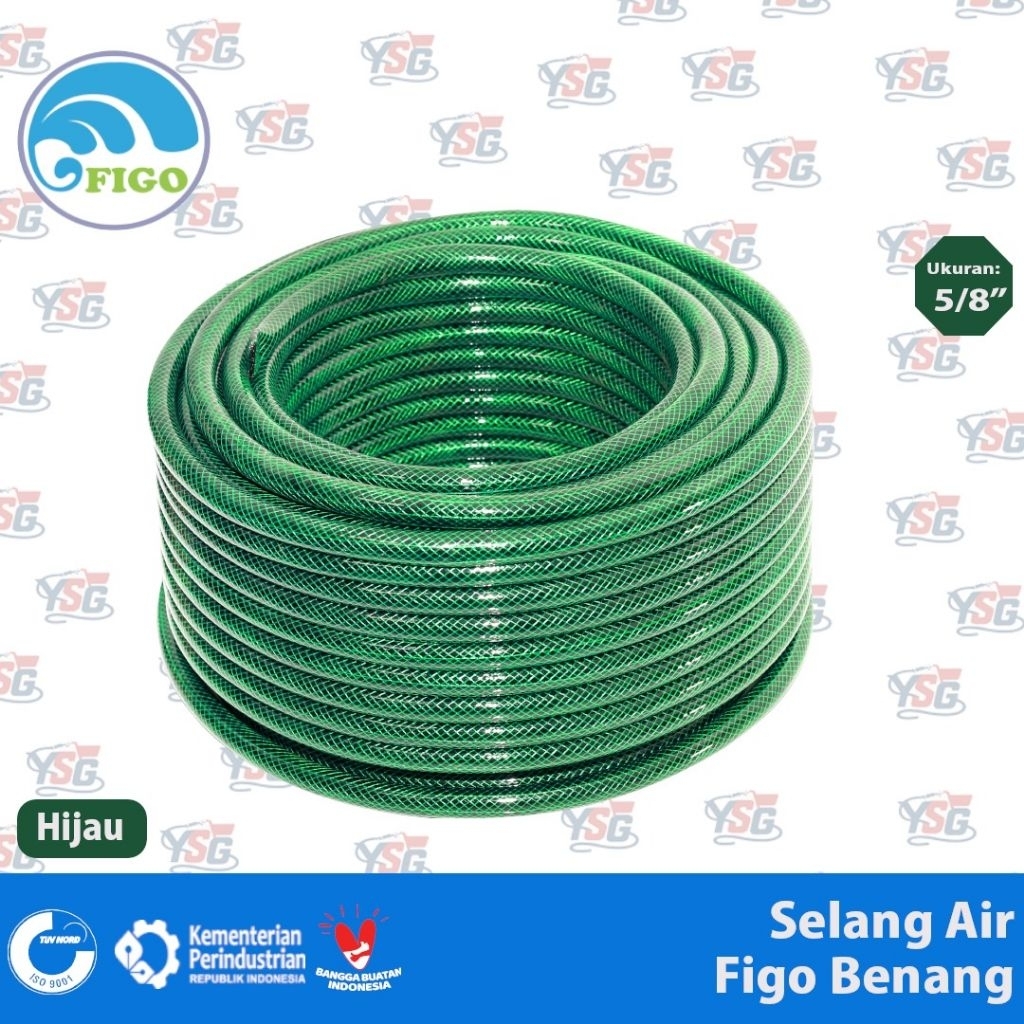 Selang Air Selang Figo Selang Benang Hijau Anti Lumut 5/8" 5m - 20m Selang Rumah Selang Taman Selang