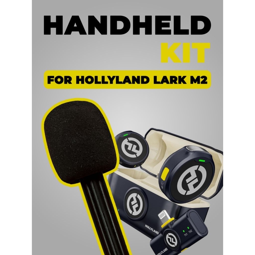 Handheld Mic  Holder 3D Print untuk Hollyland Lark M2 Busa Mic - Aksesori Mikrofon Wireless