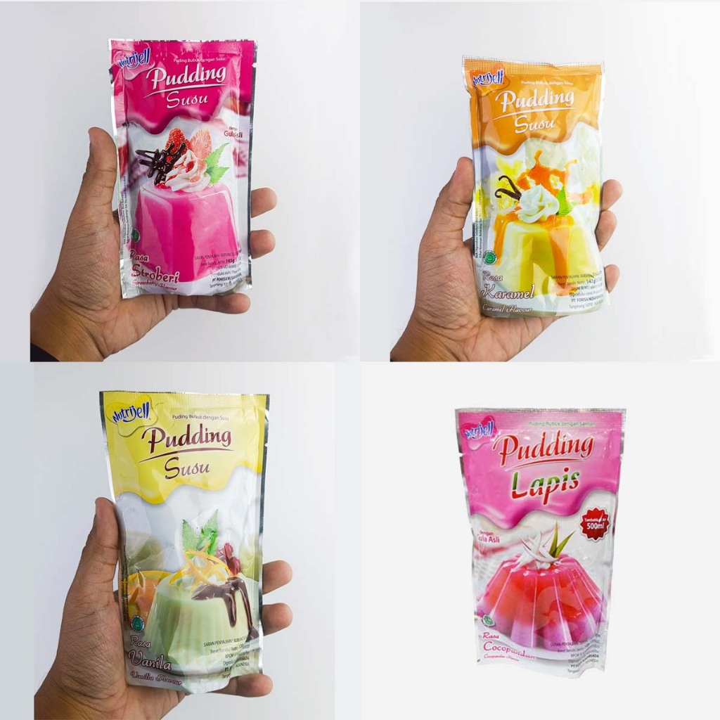 

Nutrijell Pudding Susu Rasa Cocopandan, Strawberry, Vanilla, Karamel
