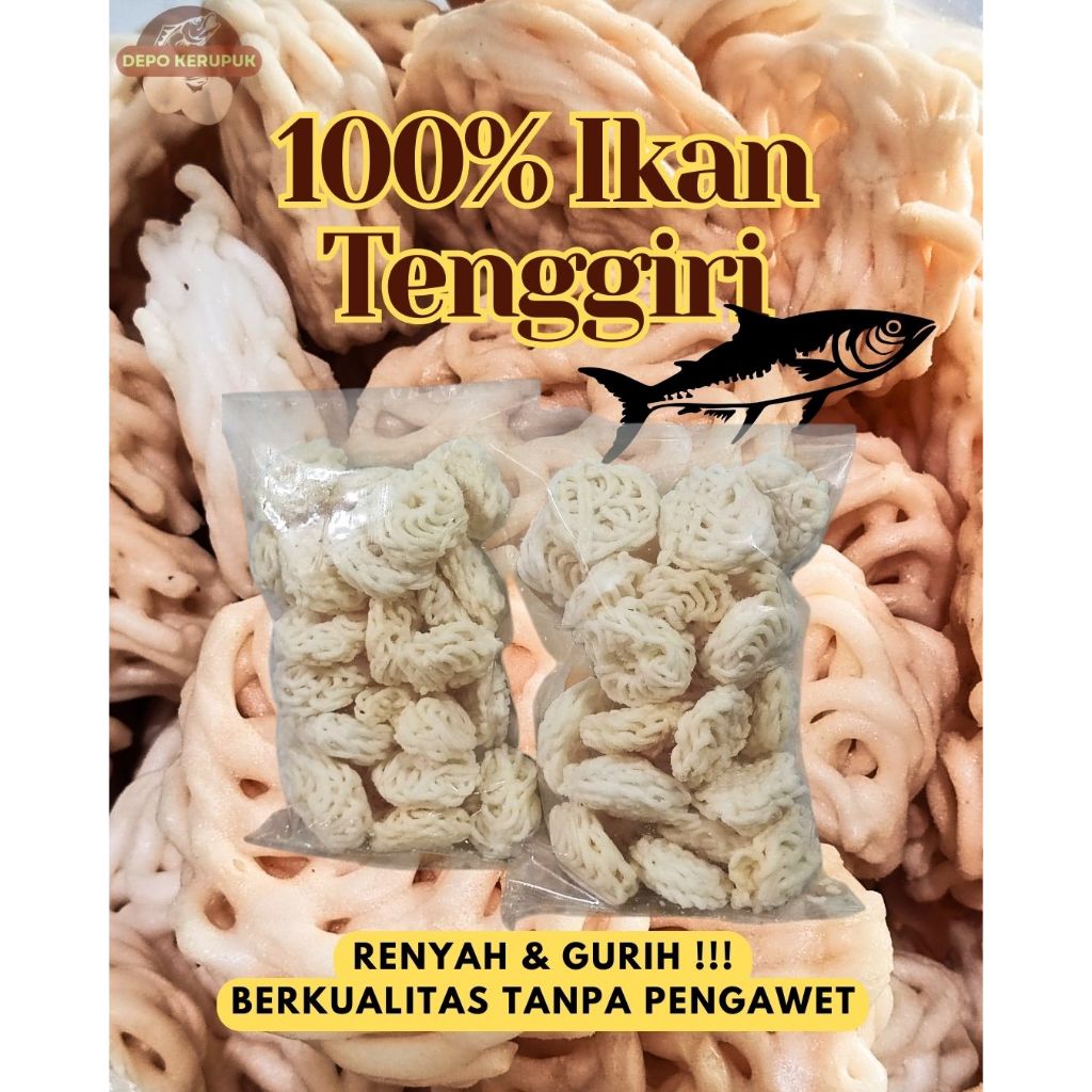 

Kerupuk Keriting Ikan Asli Tenggiri krupuk kriting palembang renyah gurih kemplang bangka cemilan snack jajanan Depo Kerupuk