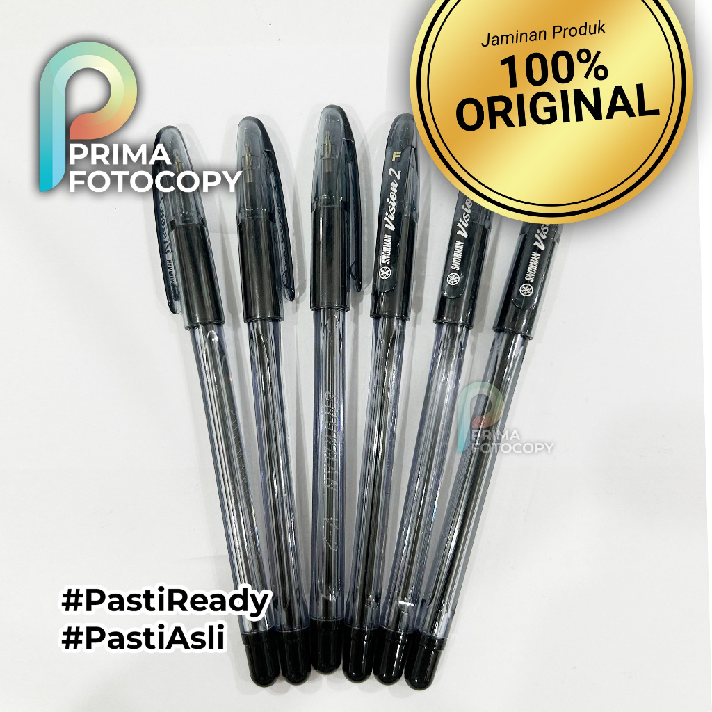 

Pulpen Tinta hitam Snowman Vision 2 pen tulis bundling 6pcs 1 / 2 lusin black