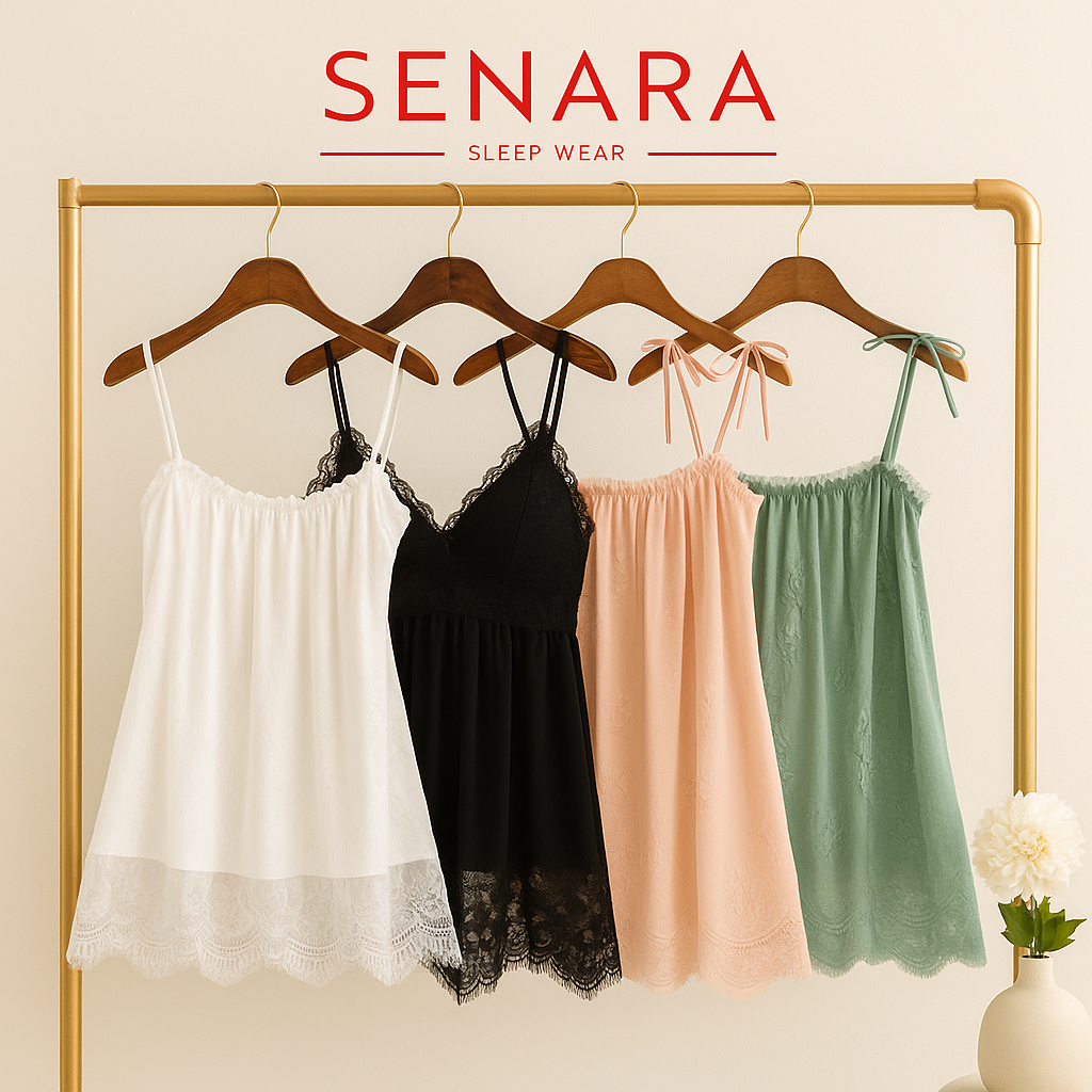 Senara dress baju tidur daster wanita korea woman mini nightdress sleep wear lingerie