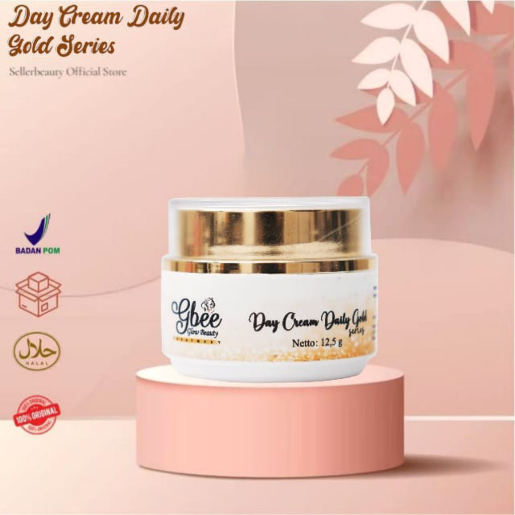 DAY Gold CREAM GBEE GLOW BEAUTY KRIM SIANG DKINCARE GLOWBEAUTY SKINCARE MURAH BPOM AMAN KRIM KECANTI
