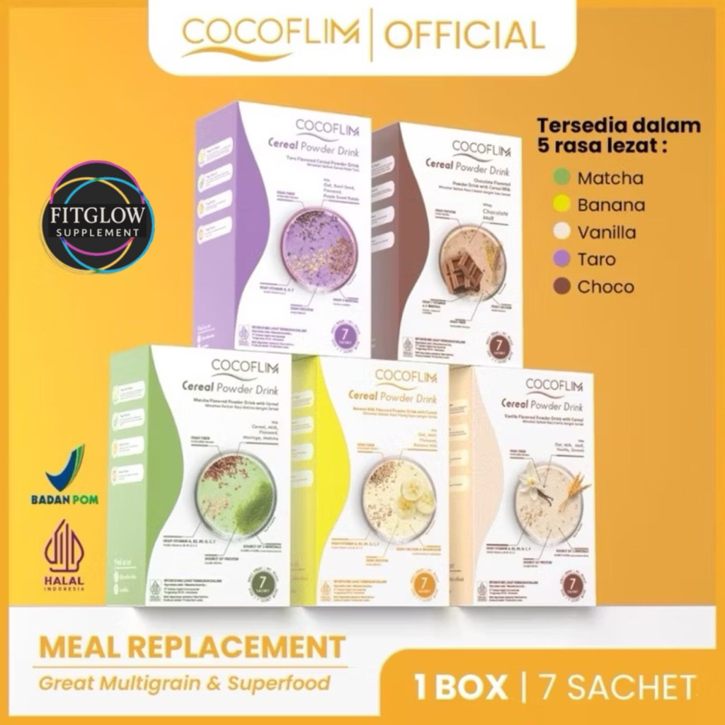 

COCOFLIM MEAL 1 BOX 7 Sachet Meal Replacement Cocoflimeal Multigrain Pengganti Sarapan Diet