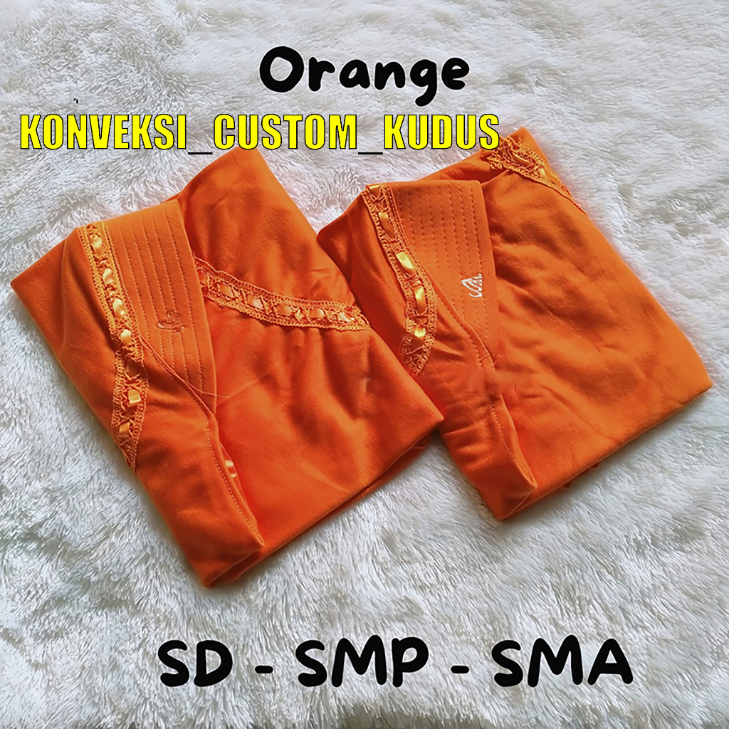 Jilbab Anak Rabbani Warna Orange / Kerudung Sekolah anak Rabbani warna Orange PAUD TK SD SMP SMA