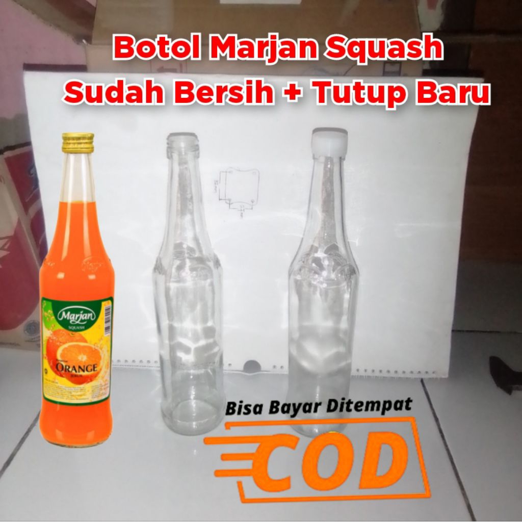 Botol Kaca Bekas Marjan Squash 460 ml Cocok Untuk Madu