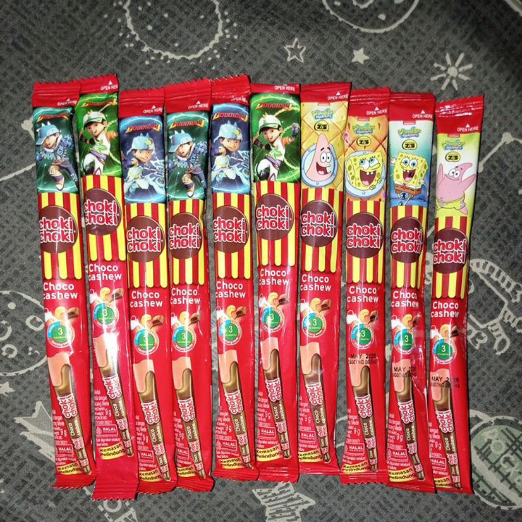 

Coklat Choki Choki seri Boboiboy dan Spongebob Curah