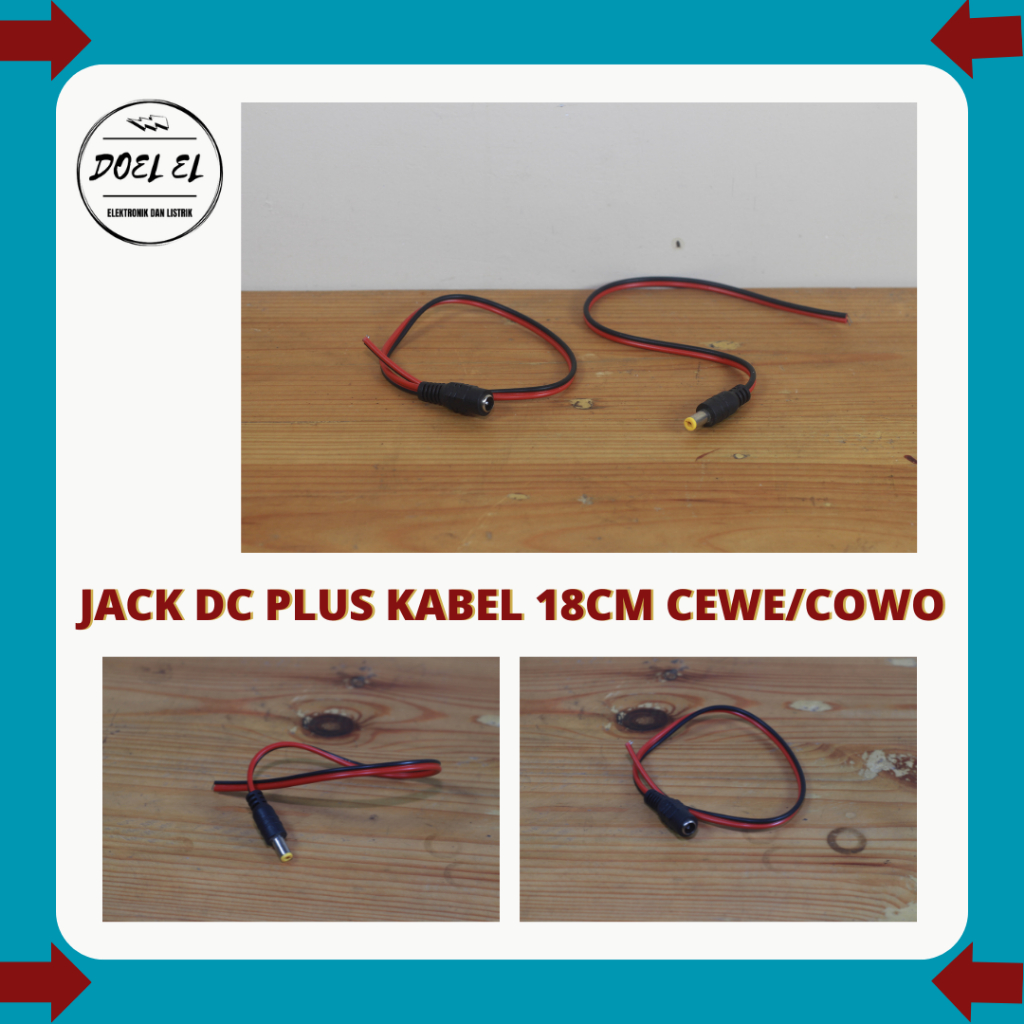 JEK DC PLUS KABEL 18 CM CEWE / COWO | JACK DC