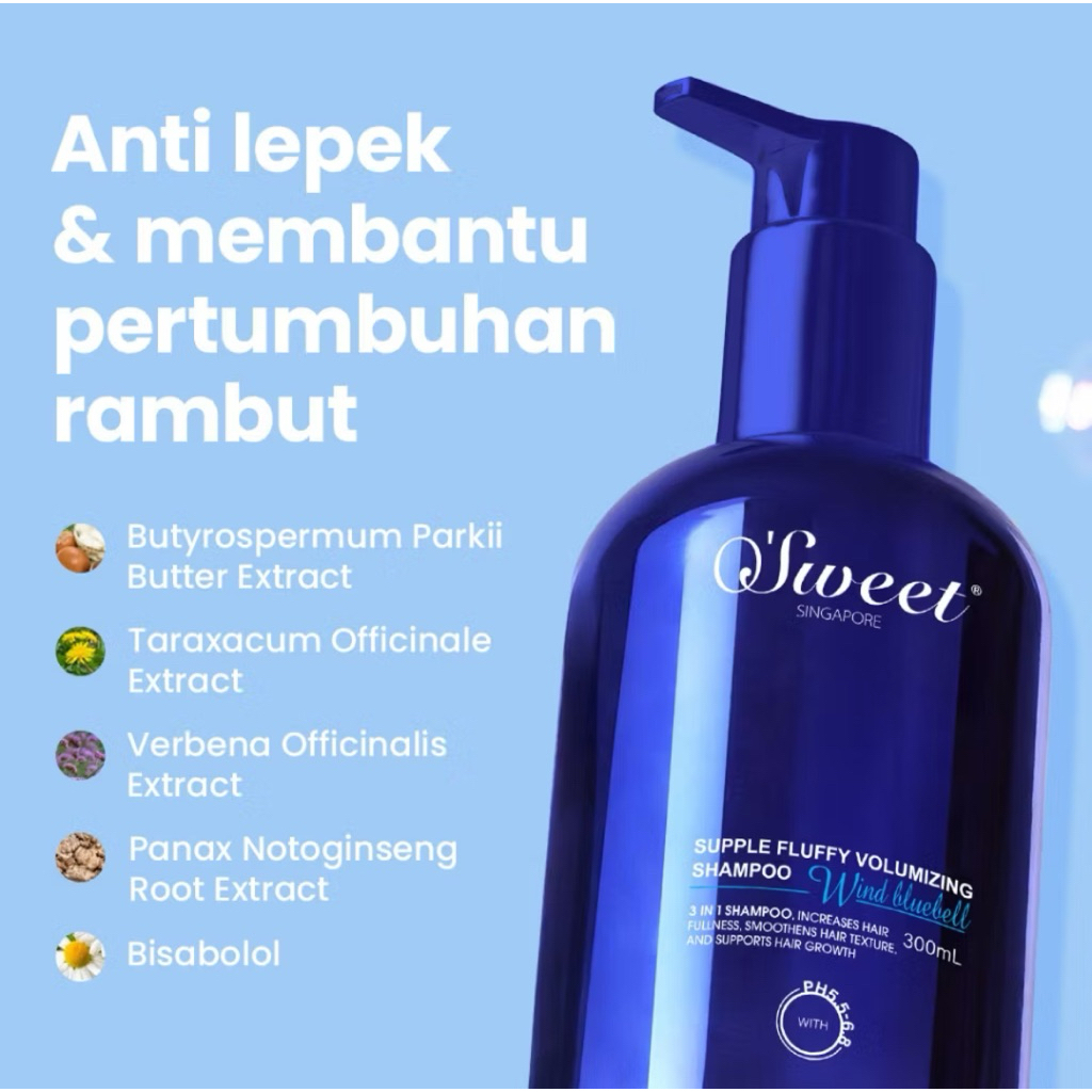 O'sweet Singapore | Supple Fluffy Volumizing Shampoo | 3 Varian Shampoo Anti Lepek | Daily Shampoo [