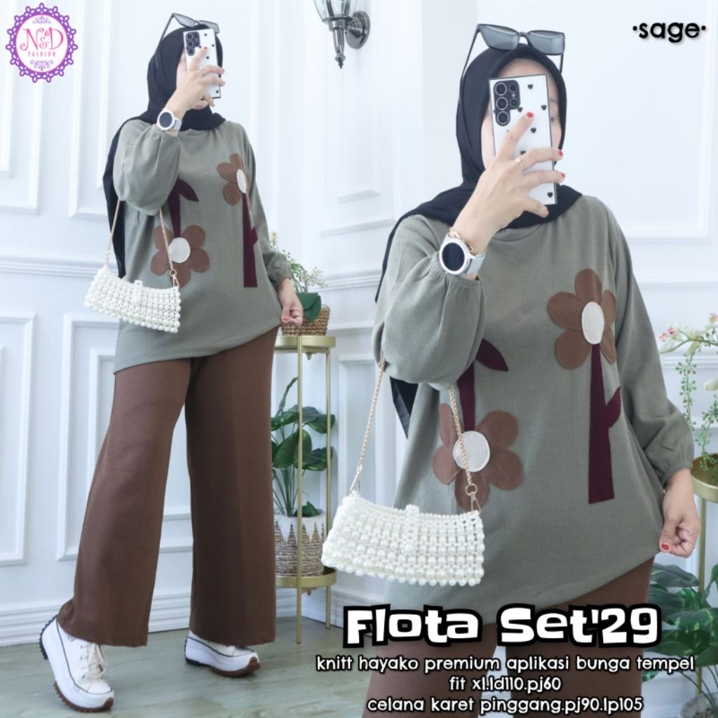 flota setelan tunik dan celana by N&D tunik knit motif celana cargo wanita celana panjang kantong ka