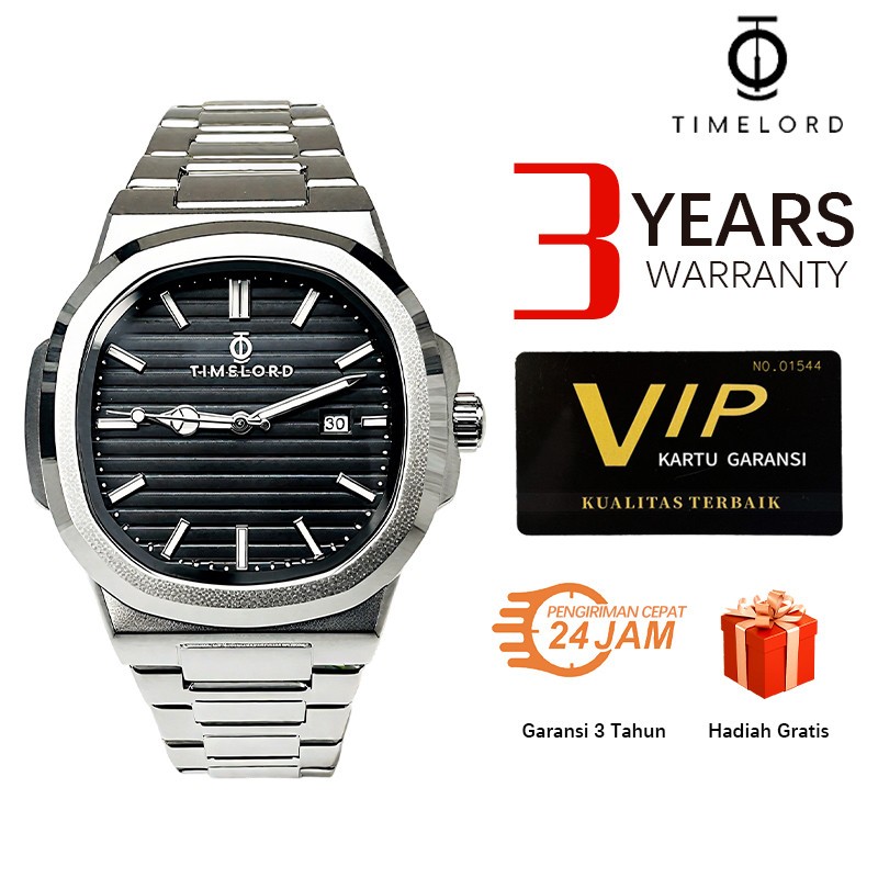 COD Timelord 2066 Jam Tangan Klasik Pria/Wanita Stainless Jam Tangan Anti Air Fashion Silver