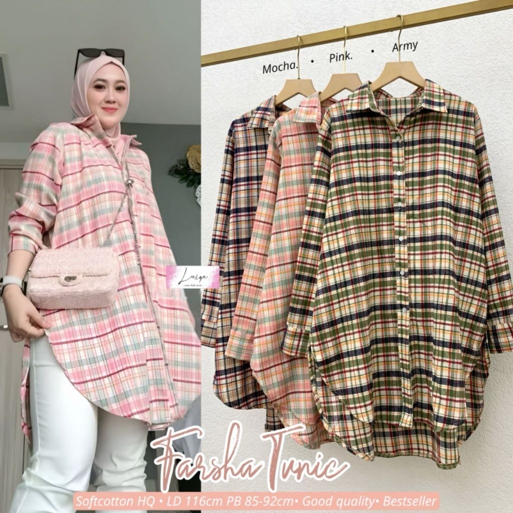 nora long tunik jumbo ld 120 xl xxl ori tulus signature tunik flanel import kemeja tunik long tunik 