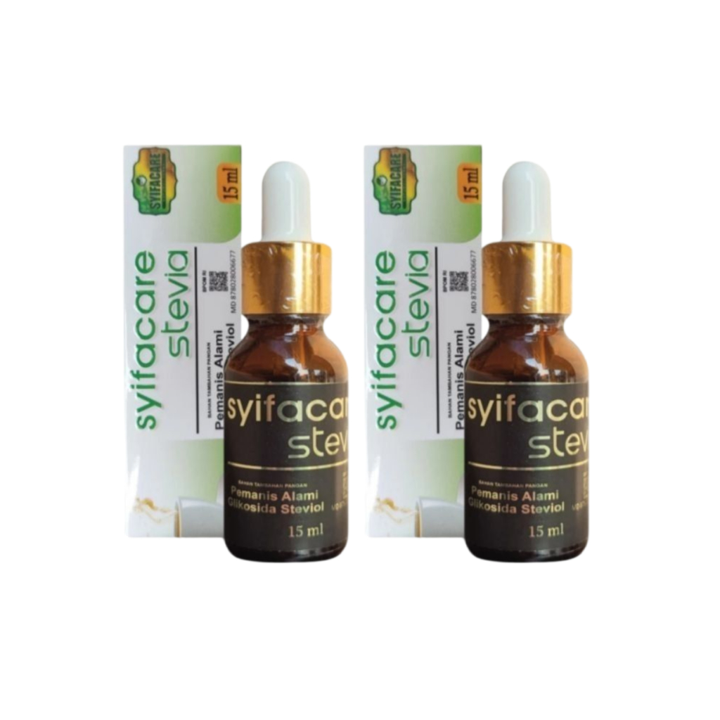 

2 PCS Syifacare Stevia Cair 15ml – Pemanis Herbal Alami Diet & Diabetes Tanpa Kalori