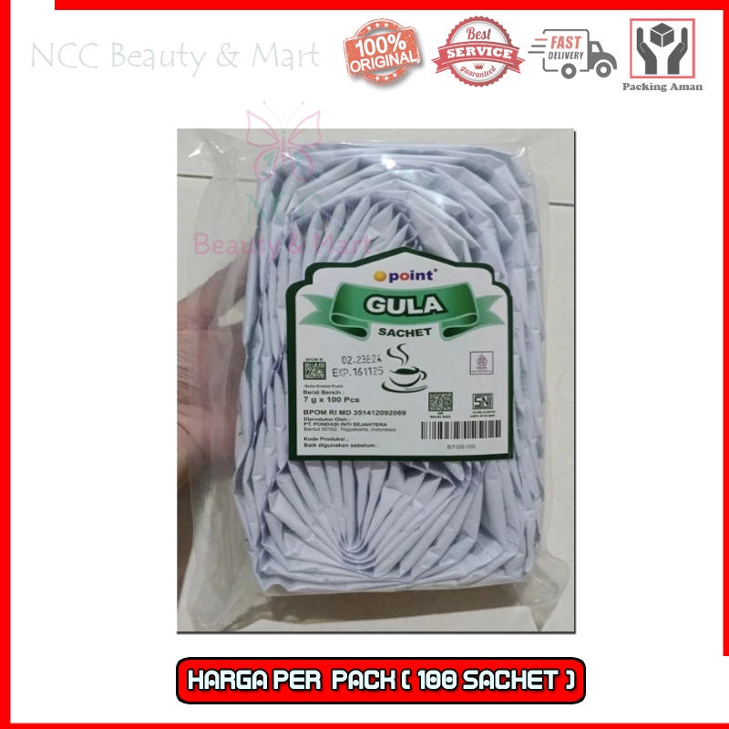 

[ 1 PACK] * NCC * Point Gula Pasir Kristal Putih Sachet Higienis Simple 7 gr x 100 saset