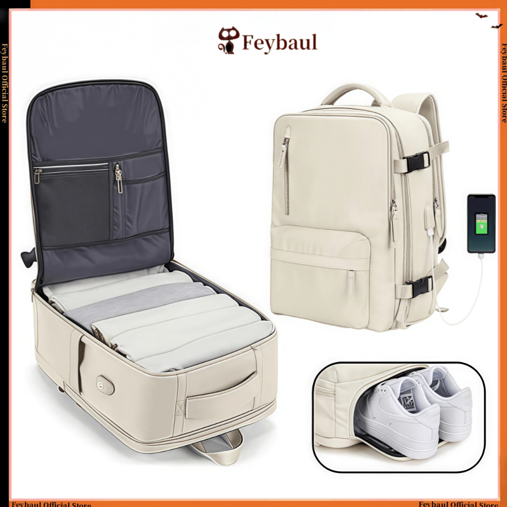 Feybaul Tas Ransel Perjalanan Kapasitas Besar Dapat Dilipat Tahan Air Tas Ransel Laptop 16 Inci  Kap