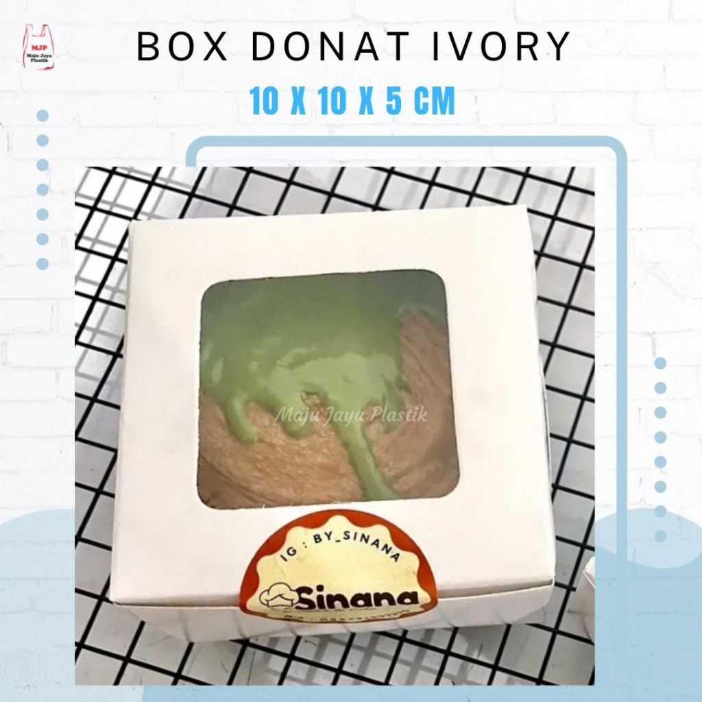 

Box Donat Ivory 10x10x5 cm Kotak Donat Kue Snack Packaging Makanan